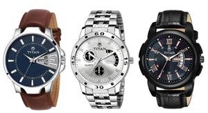 Titan 3 Pack Combo Black and Silver Dial Men's Watch